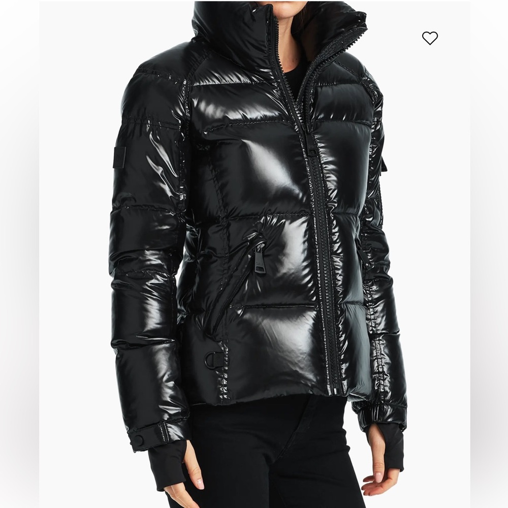 SAM. Shiny Black Puffer Jacket - Picture 2 of 6